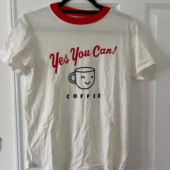 Ban.do Yes You Can! Coffee Retro T-shirt Size Small - Picture 3 of 7